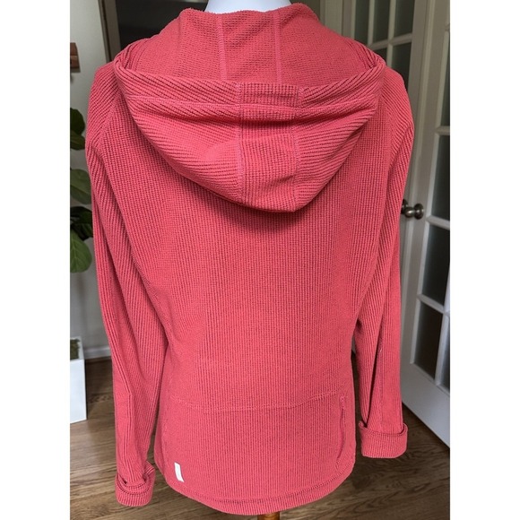 Zella Bright Orange Textured 1/2 Zip Pullover Hoodie Jacket L - Picture 4 of 7